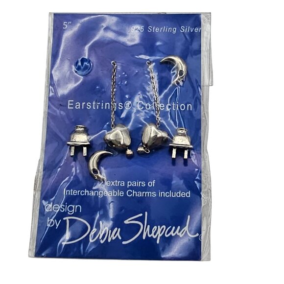 Debra Shepard Earstrings 925 Sterling Silver Earrings Interchangeable Charms - Picture 2 of 7
